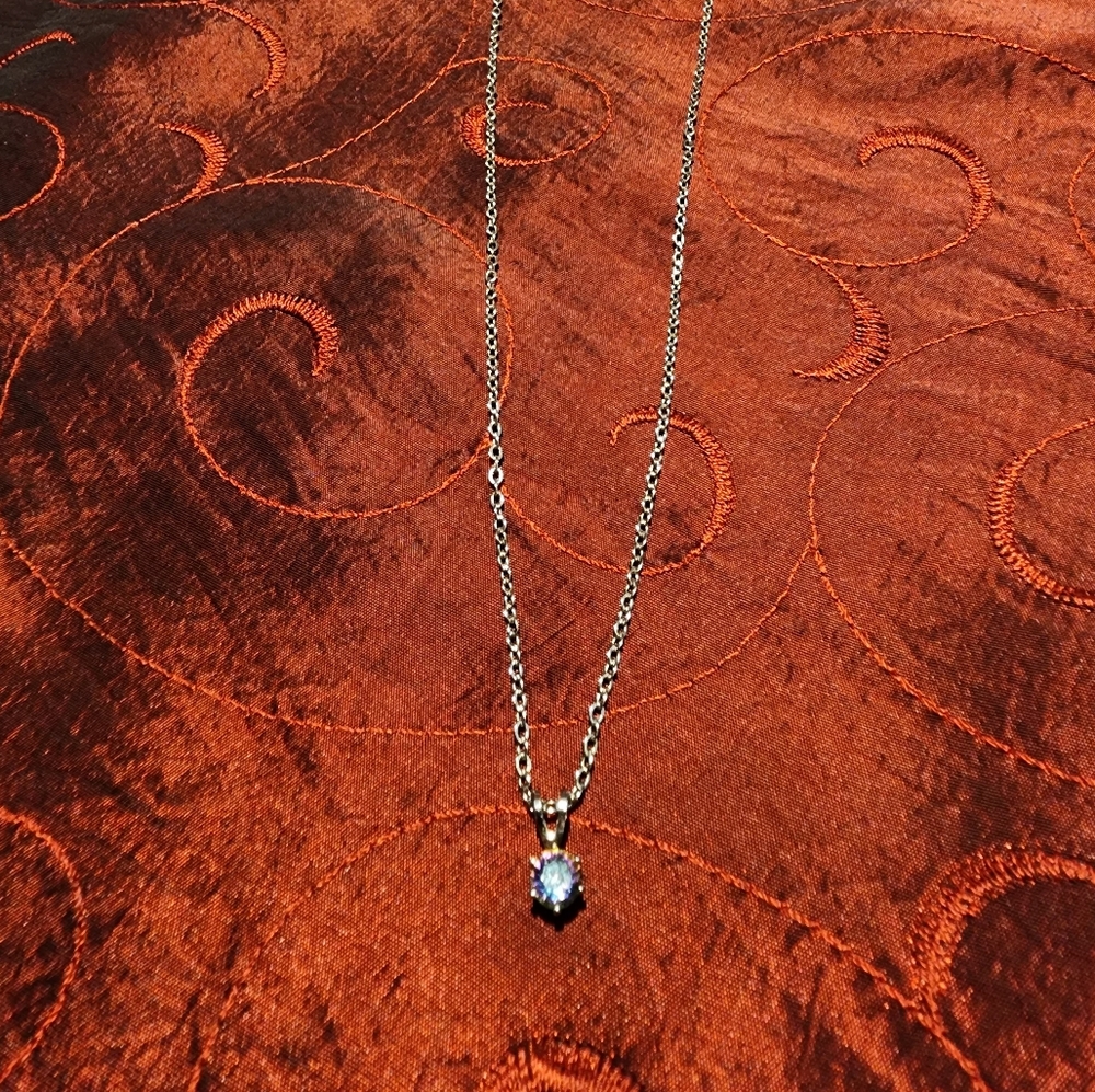 Sterling silver necklace with a solitaire stone